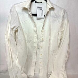 Brandy Melville White Collared Button Up Blouse